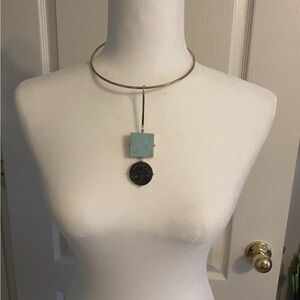 Fig & Molly 14K Gold Filled Geometric Quartz Drop Choker